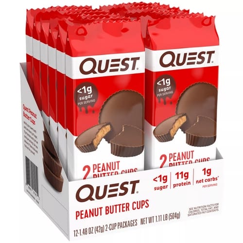 Quest Nutrition, Peanut Butter Cups, Boite de 12, 504g.