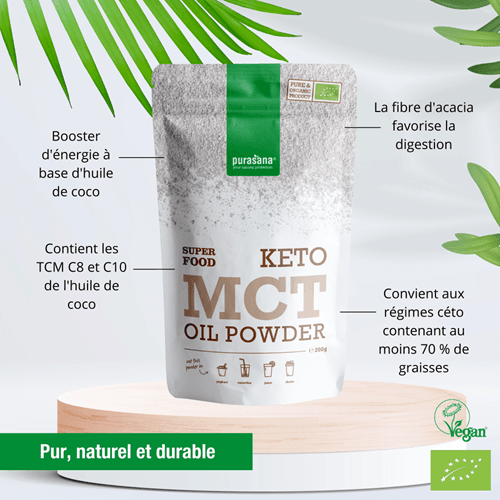 Purasana, Huile MCT en poudre, Keto 200G